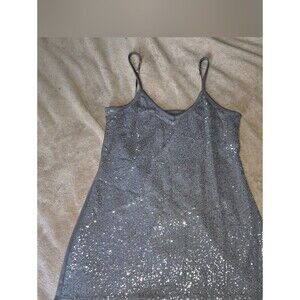 Metallic Silver Sequin Cami Top